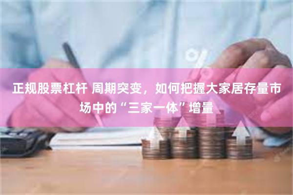 正规股票杠杆 周期突变，如何把握大家居存量市场中的“三家一体”增量