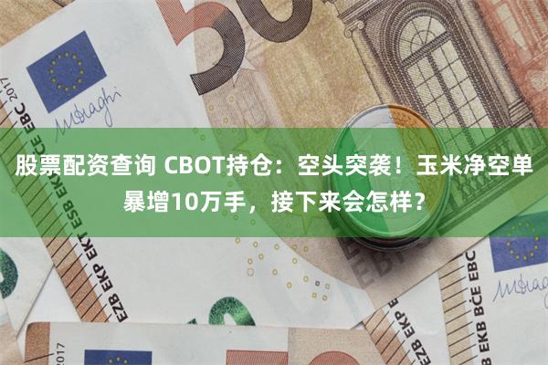 股票配资查询 CBOT持仓：空头突袭！玉米净空单暴增10万手，接下来会怎样？