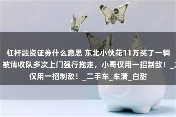 杠杆融资证券什么意思 东北小伙花11万买了一辆帕拉梅拉抵押车，被清收队多次上门强行拖走，小哥仅用一招制敌！_二手车_车清_白甜